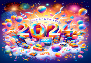 ¡Feliz año nuevo 2024! ¡Que tengas salud y éxito en el nuevo año!
